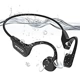 IFECCO Auriculares Conduccion Osea Natación,Bluetooth 5.3 IP68 Impermeables Auriculares para Nadar Inalámbricos con Reproductor MP3 de 32 G,Micrófono Integrado para Deportes,Correr,Ciclismo