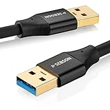 SEBSON Cable USB 3.0 5m - Tipo A a Tipo A - Cable de Datos USB 5 Gbit/s Transmisión de Datos, Cable de Conexión para PC, Portátil, Impresora, Discos Duros