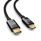 Cable de conexión USB OTG de 0,3 m, Cable USB Tipo C a Micro USB, Carga Dispositivos Micro USB, Cable de Datos, Cable de Carga, USB 2.0, Negro