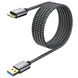 SUNGUY Cable USB 3.0 Micro B para Disco Duro Externo, 5Gbps Cable de Datos Tipo A a Micro B Macho para Seagate Backup Plus, Toshiba Canvio Basic, WD, My Passport, Seagate Backup Plus y Elements -2m