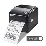 vretti Impresora de Etiquetas de Envío, Impresora de Etiquetas Térmicas 4x6 para Paquetes de Envío, Máquina de Etiquetas de Escritorio para Pequeñas Empresas UPS Ebay Amazon