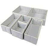 XongSyue Drawer Organizer, 6 Pcs Fabric Clothes Organizer Boxes, Closet Organizer, Underwear Organizer, Foldable Storage, Drawer Dividers for Jeans, T-Shirt