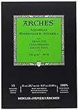 Arches - Bloc De Papel De Acuarela Con 15 Hojas, Grano Fino, A4
