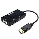 CableDeconn Displayport Dp ho HDMI/DVI/VGA Male to Female 3-in-1 Adapter Converter Cable