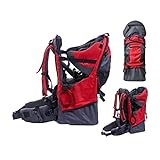 BJYX登山旅行户外徒步旅行用婴儿背囊，带可移动背包遮阳篷集成雨罩防水防雨防尘防风，红色