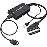 AMANKA Scart v HDMI Audio Video Converter 1080p Adapter Player Scart Input HDMI Output Support 720/1080P with za HDTV,DVD BLU-Ray,VCR,Projector