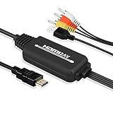 EEEkit HDMI a RCA, HDMI a AV 3RCA CVBs Compuesto de cable de audio y video convertidor Compatible con NTSC para Fire Stick/Roku/Chromecast / PS4, DVD/HDTV/Laptop/Xbox etc.
