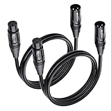 Cable Matters Paquete de 2 Cables micrófono Premium XLR a XLR 90cm (Cable XLR Macho Hembra) - 0,9 Metro