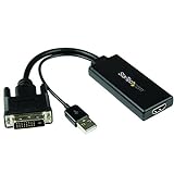 StarTech.com Adaptador de Vídeo DVI a HDMI con Alimentación USB y Audio - 1080p - Conversor DVI-D a HDMI