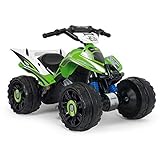 INJUSA – Quad Kawasaki ATV de 12V Licenciado con Marcha Atrás y Freno Eléctrico Recomendado a niños +2 Años