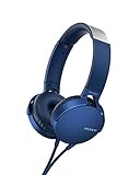 Sony MDR-XB550APL - Auriculares de diadema Extra Bass (micrófono integrado compatible con Smartphones, diadema metálica adaptable) color azul