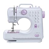 KPCB Máquina de coser con 12 tipos de puntadas que incluyen puntadas inversas y ojales
