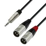 Adam Hall Cables 4 STAR YWMM 0180 - Cable de Audio REAN de Minijack 3,5 mm estéreo a 2 XLR macho 1,8 m