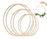 VALAM 6PCS Aros de bambú de Madera para atrapasueños para aro Floral para decoración de Boda, Anillos de Bambú Dream Catcher 3 Talla(10; 12,5; 15 CM)