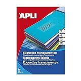 Apli Paper Ref. 1225 Etiquetas Adhesivas Poliéster Transparente L/C A4
