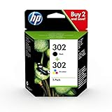 HP 302 X4D37AE, Pack de 2, Cartuchos de Tinta Originales Negro y Tricolor, compatible con impresoras de inyección de tinta HP DeskJet 1110,2130,3630; ENVY 4520; OfficeJet 3830,4650,5220,5230