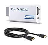 DSLIHA Conversor Wii a HDMI con cable HDMI, Wii a HDMI 1080P 720P, salida de vídeo y audio de 3,5 mm, compatible con todos los modos de pantalla Wii (White Blue 2)