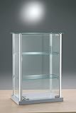 ITALFROM Tempered glass bench display case nga adunay 2 ka taas-adjustable nga istante - 40 x 25 x 60 cm - Made in Italy