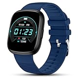 TEFLOTY Reloj Inteligente Mujer Hombre - Smartwatch Niño 1,4” con Pulsómetro, Impermeable IP68 Calorías Monitor de Sueño, Podómetro Pulsera Actividad Inteligente 8 Modos Deporte por iOS Android, Azul