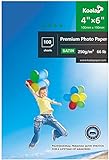 KOALA Papel fotográfico satinado 4x6 pulgadas, 10x15 cm, 250 g/m², 100 hojas, con revestimiento de resina avanzada satinado premium para impresora de inyección de tinta Canon HP Epson