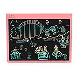 Tablero de escritura LCD, recargable de 16 pulgadas, LCD, luz LCD, energía electrónica, tablero de dibujo para niños, pizarra inteligente para niños (colores rosa)