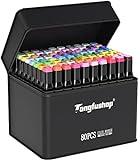 TongfuShop 80 juego de rotuladores de colores, rotuladores de graffiti, rotuladores, rotuladores de doble punta, para estudiantes, artistas de manga, juego de rotuladores de bocetos