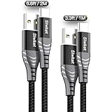 Siwket Cable USB C [2 unidades de 1 m + 2 m ] USB a tipo C cable de carga rápida trenzado de nailon para Samsung Galaxy S21 S20 S10 S9,Note 20 10 9,A51,LG G5 G6,Sony Xperia,Google Pixel, etc.