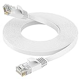 Ercielook Cable Ethernet 10 metros de alta velocidad Cat 6 Cable de red plano con conectores Rj45, Cable LAN largo para router, módem, PS4/5, Xbox