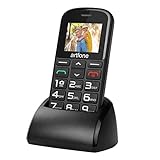 artfone Teléfonos Móviles para Mayores con Teclas Grandes Móviles para Ancianos con Botón SOS Batería de 1400mAh, Cámara y Base de Carga