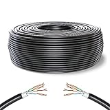 Mr. Tronic 50m Cable de Instalación Red Ethernet Bobina para Exterior | Impermeable | CAT6, AWG24, CCA, UTP | LAN Gigabit de Alta Velocidad | Conexión a Internet | (50 Metros, Negro)