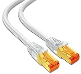 mumbi 23541 Cat.7 S/FTP Raw Cable de Red Ethernet LAN Patch con conectores RJ-45 15.0m, blanco (1x)