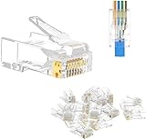 VCE 50 Unidades Conector RJ45 CAT6 CAT5E Pasante UTP Ethernet Modular Para Cable de Red CAT6 para PC, Router, Modem, Switch, TV