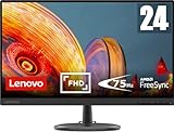 Lenovo C24-25 - Monitor Gaming de 23.8 ' FullHD (1920 x 1080 píxeles, 16:9, 75 Hz, 4 ms, 1000:1, puertos VGA + HDMI, 3 lados, sin bordes), color negro