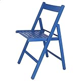 Aranaz | Klapstol | Moderne design | Klap- og lette stole til udendørs, have eller terrasse | Lænestol med armlæn og ryglæn | Strandsæde | Bøgetræ | Blå | 43x47x79 cm