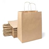 Extiff – Juego de 50 bolsas, de papel kraft, con asas, para la compra, embalaje de regalo, marrones
