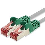 freiwerk Cable de Red Cat.6 10m Cruzado - 1 x Cable Ethernet Lankabel Cat6 LAN Cable de Red Sftp Pimf Patch Cable 1000 Mbit s Compatible con Cat5 Cat5e Cat6a Cat7 Cat8