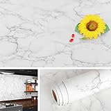 Livelynine 5M X 60 CM Ancho papel pintado pared marmol blanco mate papel adhesivo para muebles marmol mate vinilo blanco mate papel vinilo adhesivo cocina baños vinilo encimera cocina laminada blanca
