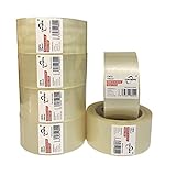 बक्से और पैकेजों के लिए पैकिंग टेप पैकेजिंग टेप चिपकने वाला टेप-पारदर्शी रंग (ट्रांसपेरेंट-4.8X100 M 6PCS)