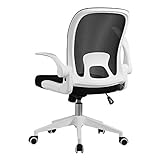 Ahua Chaise de bureau avec accoudoirs pliables, facile à assembler, chaise de bureau en maille respirante avec coussin épais, rotation à 360 degrés et fonction de levage Modèle : CY-8002-B