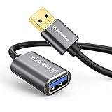 POSUGEAR Cable alargador USB 3.0, Chapado en Oro Cable Extension USB Tipo A Macho a Tipo A Hembra (2m)