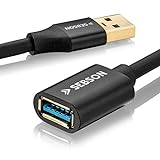 SEBSON Alargador USB 3.0 5m - Tipo A a Tipo A - Cable de Datos USB 5 Gbit/s Transmisión de Datos, Cable de Conexión para PC, Portátil, Impresora, Discos Duros