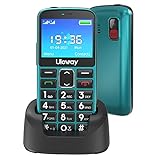Uleway gsm Teléfono Móvil para Mayores con Teclas Grandes, Fácil de Usar Celular para Ancianos, Doble SIM Móvil Basico con Botón SOS, Base de Carga, Batería de 1000mAh, Cámara, Linterna (Verde)