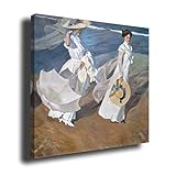 जेनेरिक कैनवास पेंटिंग वॉक ऑन द सीशोर जोकिन सोरोला 1909 - 3 सेमी फ्रेम के साथ कैनवास - उच्च रिज़ॉल्यूशन (118_x_120_सेमी)