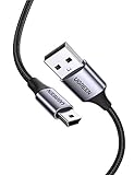 Кабель UGREEN USB 2.0 — Mini USB, мини-высокоскоростной нейлоновый кабель USB типа A — USB типа B для PS3, Wii U Pro, внешнего жесткого диска, цифровых камер, MP3/DVD, 1 метр