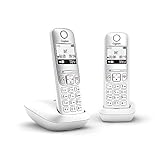Gigaset A690 Duo - Teléfono inalámbrico - Pack 2 Unidades - Gran Pantalla gráfica - Calidad de Audio Superior -función Manos Libres - función no Molestar- Color Blanco