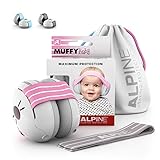 Alpine Muffy Baby Orejeras para bebés - Orejeras para bebés y niños de hasta 36 meses - Previene daños auditivos - Mejora el sueño en movimiento - fácil de ajustar - Rosa