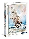 Clementoni - Puzzle 1000 piezas paisaje mar, Barco Americo Vespucci, Puzzle adulto paisaje (39415)