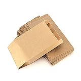 РУБИН - 100 Крафт-коричневый бумажный пакет, подарочные пакеты / пакеты для вечеринок / адвент-календарь / Рождество / свадьбы / дни рождения / рынки / кафе (11 см x 20 см, 100 шт.)