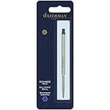 Waterman - Recambio para bolígrafos, punta mediana con tinta azul, paquete de 1