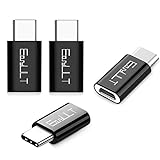 EasyULT Adaptador USB C a Micro USB[4 Pack], Micro USB a Type C Conector para Transferencia de Datos para Xiaomi 9/9Pro, Huawei P20 Lite, Galaxy S10+/S9 y más-Negro